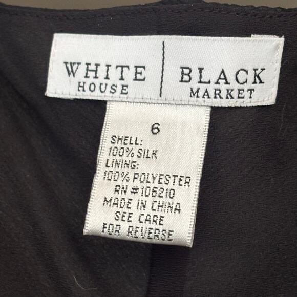 White House Black Market Little Black Dress Maxi 6 100% Silk Elegant Stylish - Picture 3 of 7